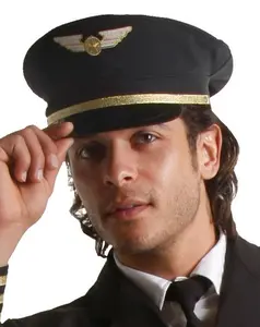 212 MAIN Dog & Cat Pilot Hat, Polyester Fabric, 1 Size, Wings & Flame Design, Halloween Costume Accessory