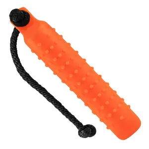 The HuntEmUp 2in Plastic Dog Training Bumper Dummy w/Valve Orange