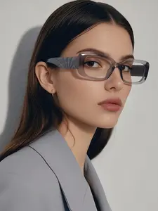 Women's transparent gray glasses frame is blue light and radiation resistant, retro cat's eye box design, TR90 is light and comfortable, and prescription lenses can be replaced