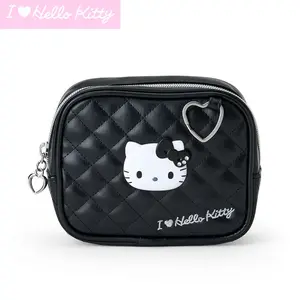 Hello Kitty Black Quilted Zipper Pouch (I Love Hello Kitty Series)