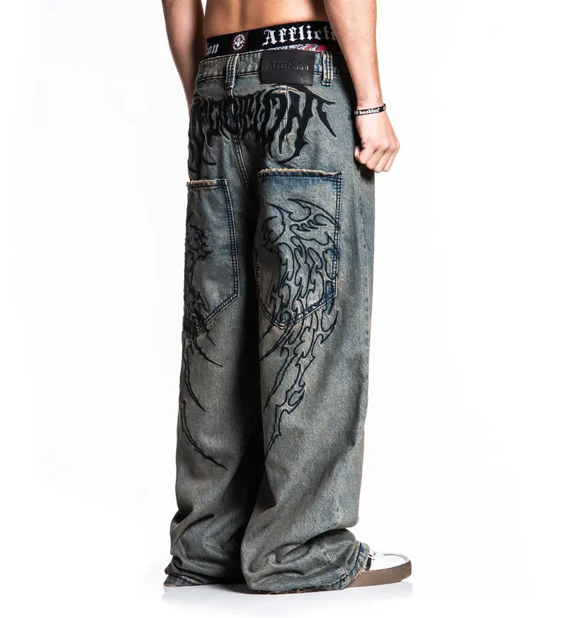 パンツ 00s affliction straight-leg jeans rock affliction jean - TikTok Shop