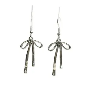 Slv Simple Bow Hook Earrings - Stylish Design with Bow Detail, Lightweight for Everyday Wear