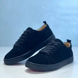 Casual black high-end woven men's shoes, fashionable new style, laced up, trendy and versatile