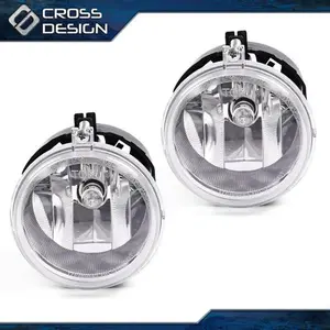 CROSSDESIGN Pair Clear LENS Fog Light Fit For Dodge Challenger Charger Nitro Avenger Caliber