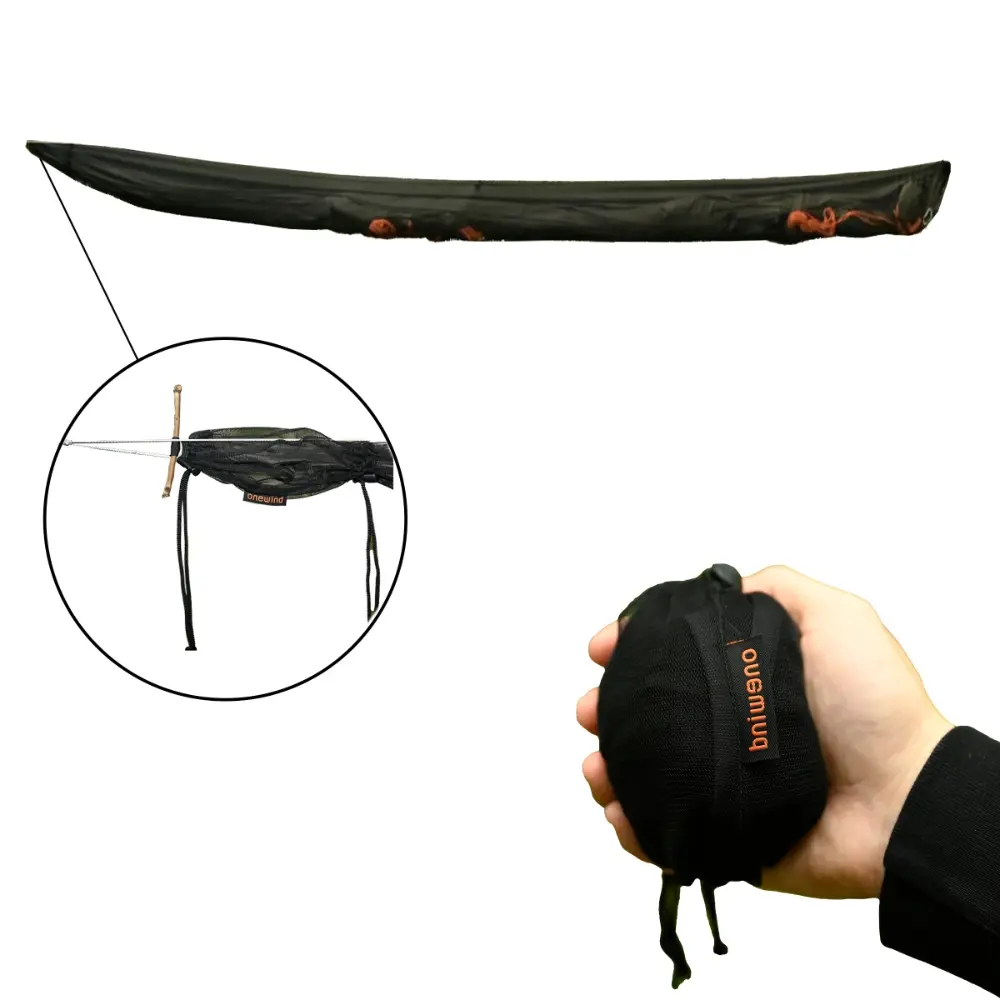 Onewind 12ft Tarp Snakeskin - Ultralight 1.7oz Breathable Mesh Sleeve with Built-In End Pockets | Quick-Deploy System for Hammock Rain Fly, 1-3 People, Breathable Mesh Design, Portable, Quick-Deploy Sliding System, Windproof