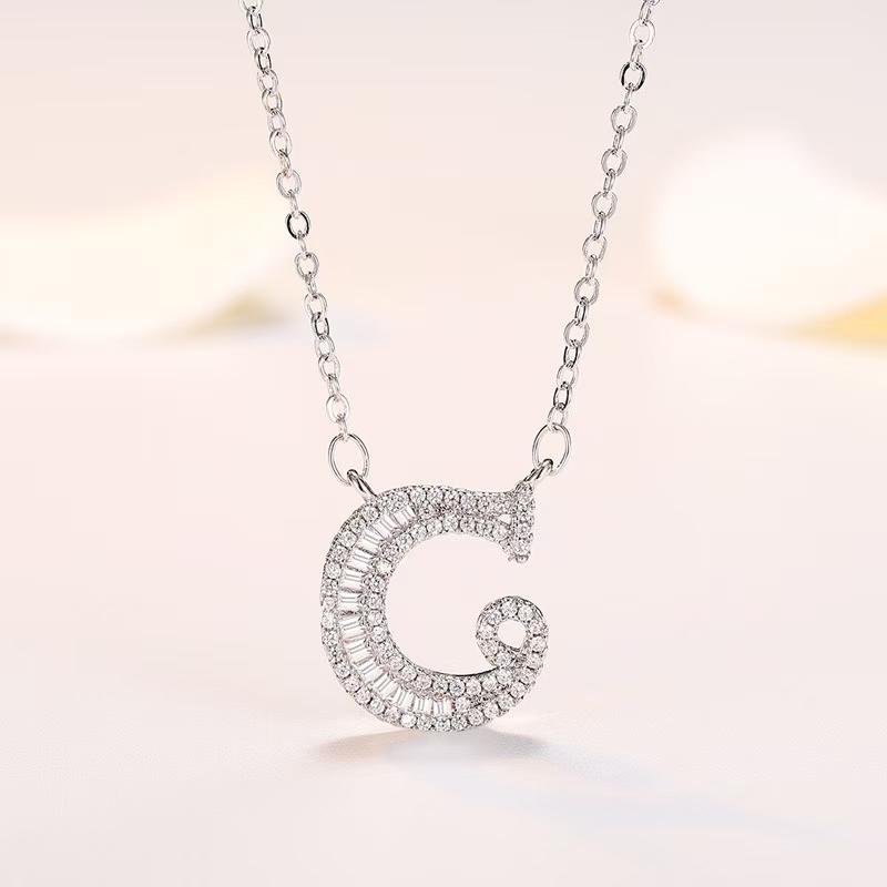 Your Name My Last Name 26 English Alphabet Letter Necklace for Women DZXL3915