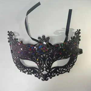 Halloween Christmas Party Fox Plastic Mask, Hollow Out Design, Half Face Venetian Mask, Perfect for Festive Events