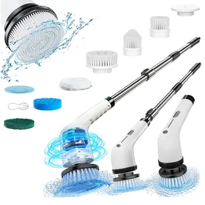 Electric Spin Scrubber, Electric Cleaning Brush with 4 Replaceable Brush Headsand, Cordless Shower Scrubber Full-Body IPX7 Waterproof, 3 Adjustable Extension Handle, 2-Speed for Bathroom, Kitchen, Toilet, Window, Pool, tiktok shop deals
