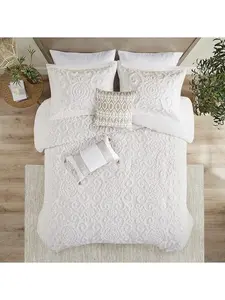 Suzanna 3PC Cotton Boho Medallion Comforter Set - Ivory