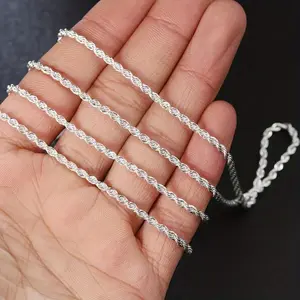 A Set Of 2 925 Sterling Silver Twisted Rope Chain Necklace And Bracelet, Featuring A Simple Hip-Hop Style, Shiny Basic Chain, Women's Jewelry Accessory, Elegant Design, Twisted Rope Bracelet