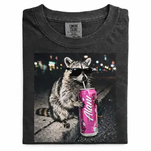 Comfort Colors Raccoon Drinking Alani T-shirt, Vintage Raccoons Graphic Tee, Gift for Him/ Her - EVA RAMOS