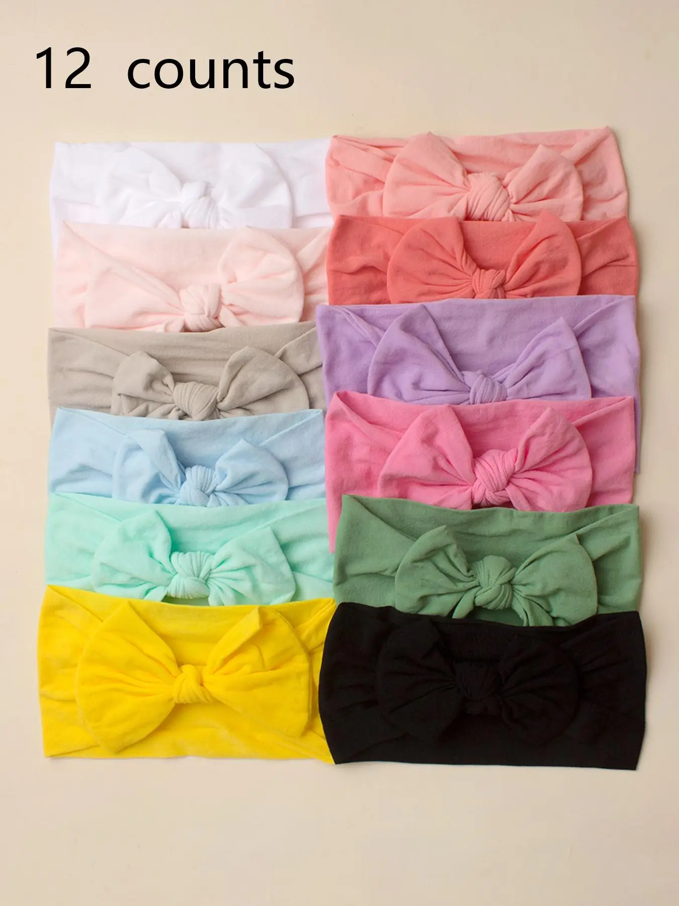 Solid Color Bow Decor Baby Headbands, Soft Comfortable Bowknot Design Headbands for Baby Girls & Boys, Fashion Hair Accessories for Daily Wear