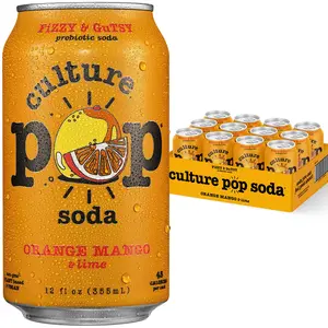 ORANGE MANGO & lime - Culture Pop Soda - 12 Pack of Probiotic Fruit Soda