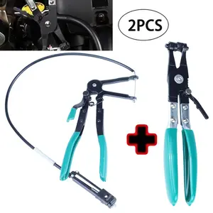 2pcs Automotive Water Pipe Clamp Tool - Adjustable hose clamp for automotive, industrial, and home repairs - Portable design with rotating jaws for safety locking, pipe adjustment | Safety locking tool | Hose clamp (green) Hand Tools