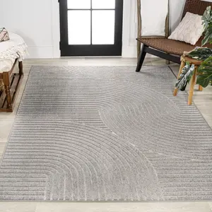 JONATHAN Y Skagen Minimalist Curve Geometric Area Rug; for Living Room, Kitchen, Bedroom, Dining Room, Office