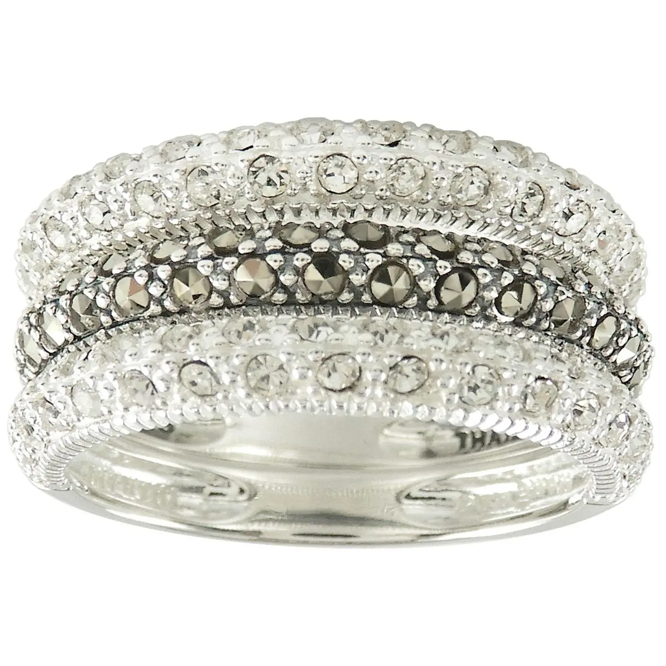 Suspicion Sterling Crystal & Marcasit Stack ablRing Set