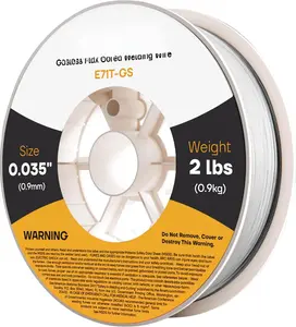 Flux Core Welding Wire E71T-GS - Gasless Flux Core Welding Wire, 2Lbs Spool, Low Splatter, All Position Welding, Outdoor Use, Mild Steel (2 LBS, 0.035")