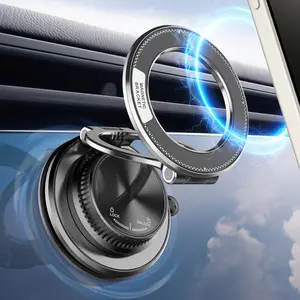 【iPhone17/16/15/14/13 Pro Max】Mag Safe Vacuum Magnetic Suction Phone Mount, Magnetic Car Phone Holder, ideal for Car/Gym/Mirror/Shower/Smooth Surface, 360° Adjustable