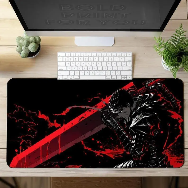 [Sale off up to 65%][Free Ship] Anime Guts Berserk Dark Desk Mat, gaming mouse mat, Keyboard Laptop Gaming Desk Pad, mousepad large, Anime XXL extended deskpad