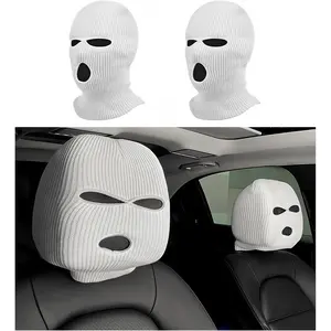 Car Headrest Cover 2PCS – Ski Mask Style, Universal Seat Headrest Protector
