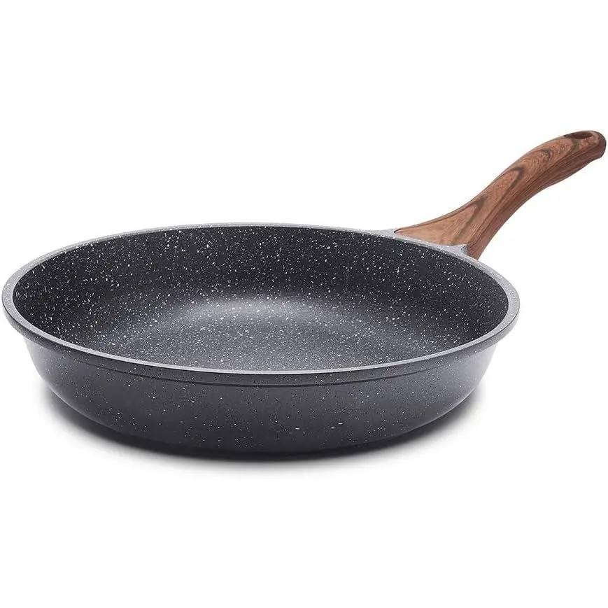 9.5-Inch Nonstick Frying Pan with Swiss Granite Coating | Healthy Stone Cookware, PFOA Free