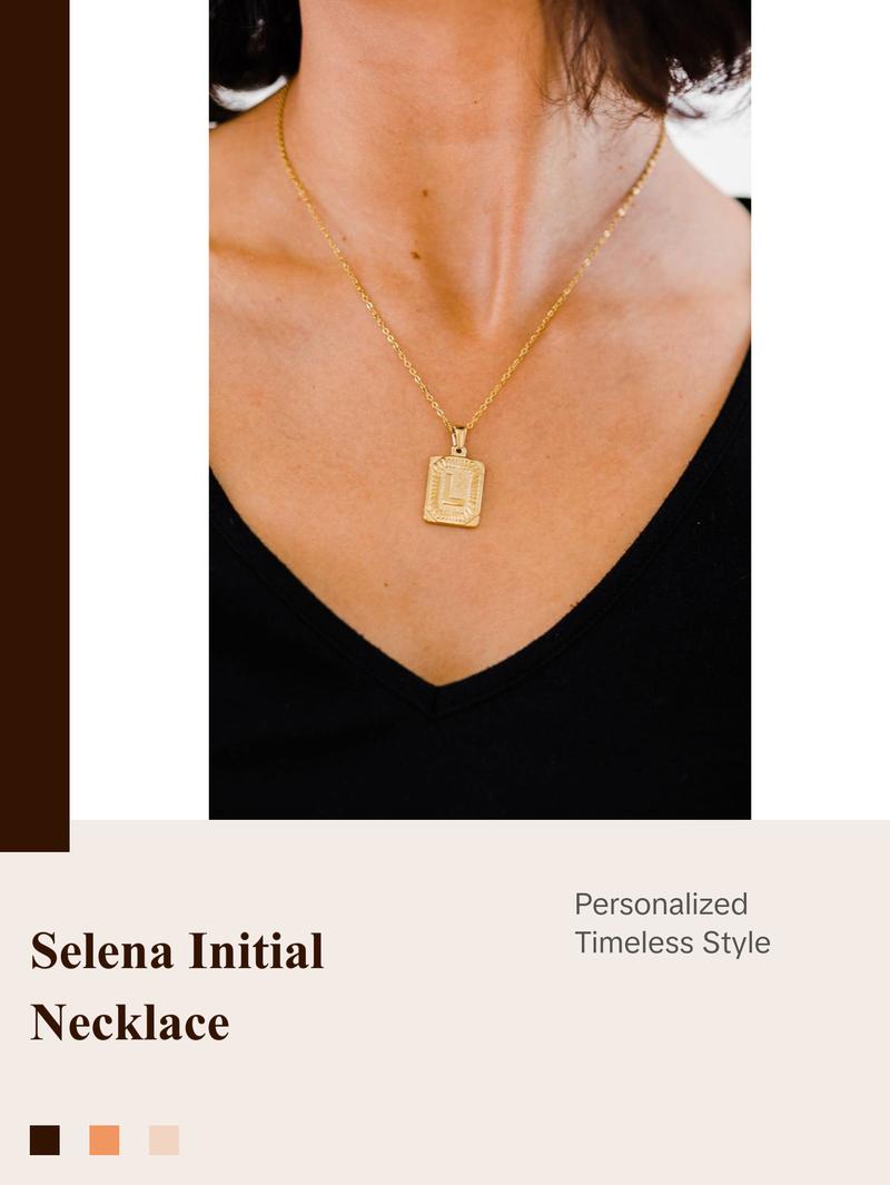 selena initial pendant necklace