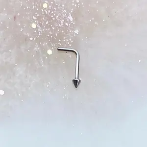 Titanium Dainty Silver Nose Spike. 20G or 18G.