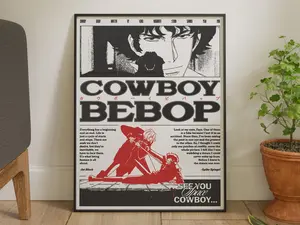 Cowboy Bebop,  Anime POSTER UNFRAMED, . Wall Hangings, , Digital Download, , Digital POSTER UNFRAMED