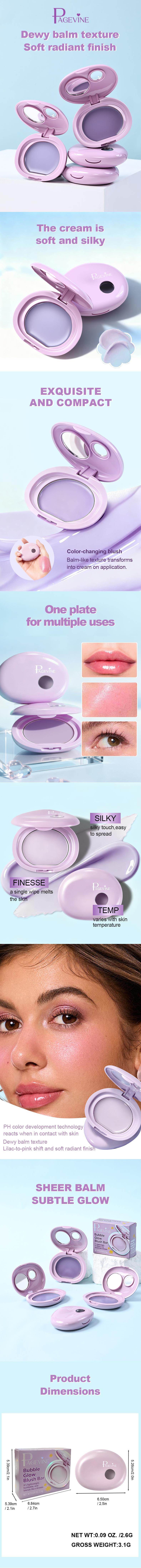 Lip & Cheek Buildable Glow Balm - Silky Blendable Non-Transfer Tint, Natural Radiance for Daily & Urban Wear