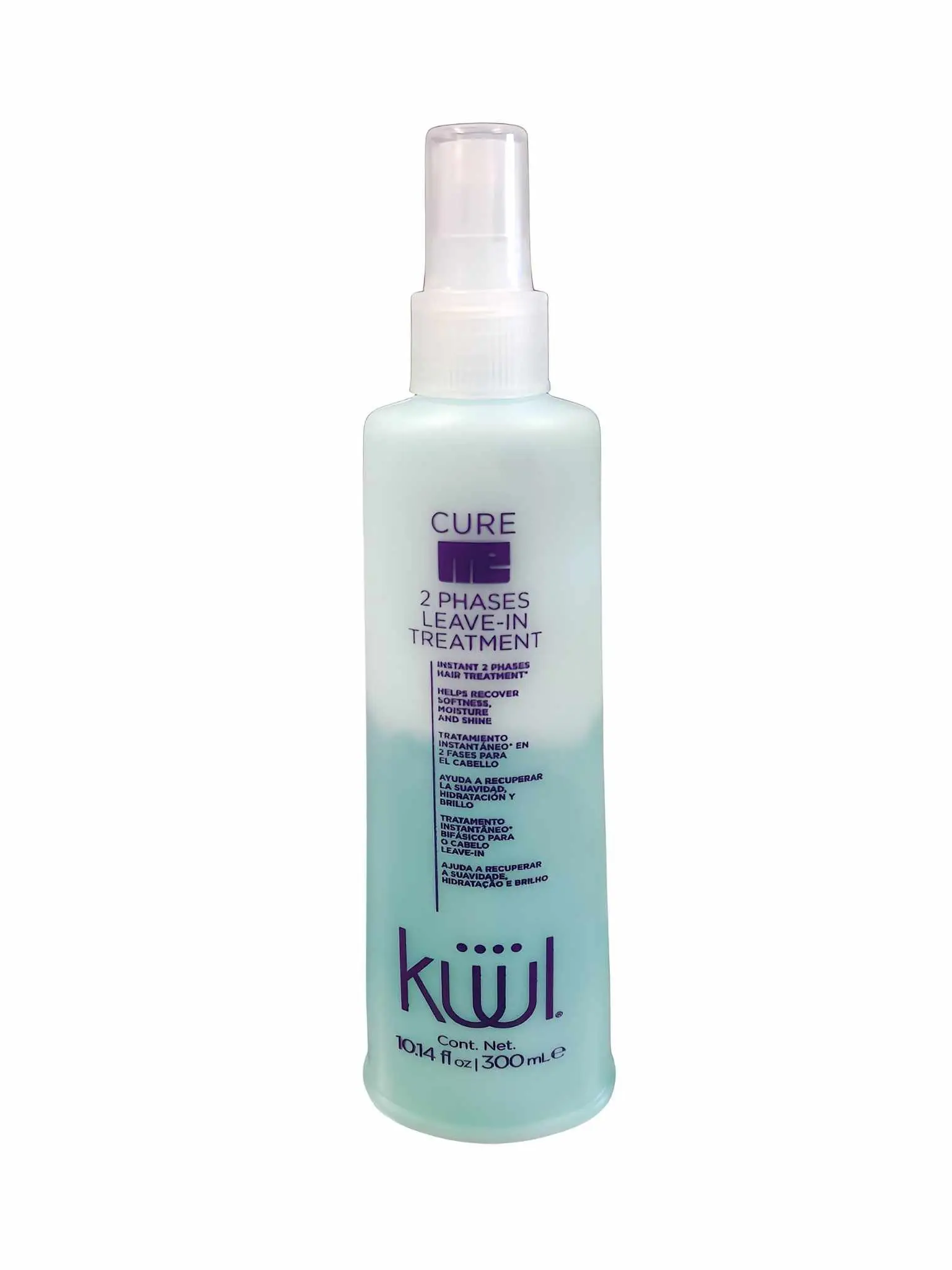 KUUL Cure Me 2 Phases Leave-In Hair Treatment with Keratin & Amino Acids, Hydrating & Strengthening Moisturizer for Dry Hair, Promotes Smooth Shine, 10.14 fl oz, Strengthening Hair