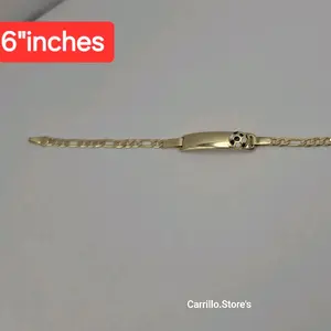 soccer ball figaro style gold-plated 6"inches small sizes bracelet engraving available kids sizes
