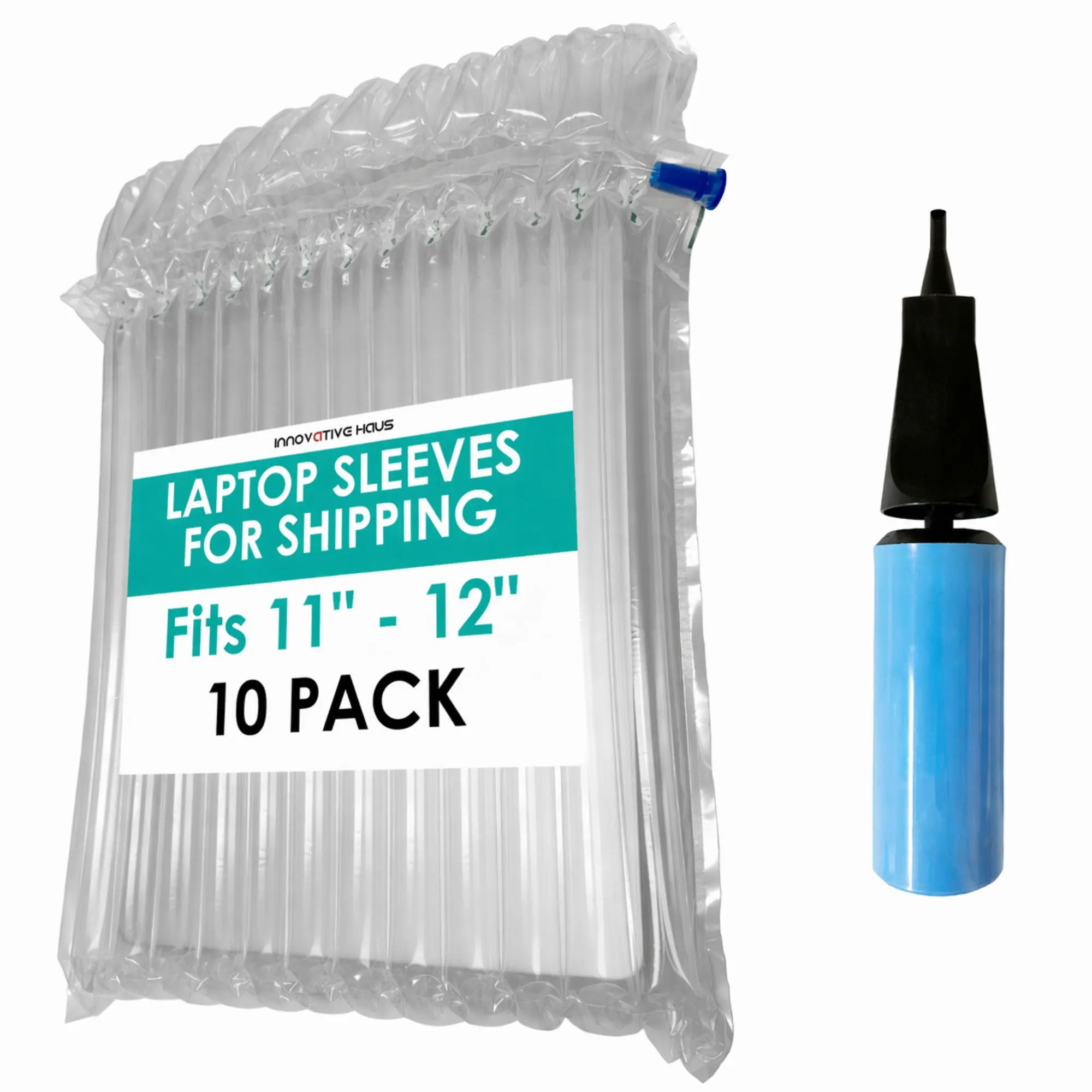 Innovative Haus 10 Pack Inflatable Laptop Protective Bags with Free Pump. Ideal for 11-12 Inch Notebooks, Lightweight, Durable. Perfect for Shipping, Traveling, and Protecting Your Computer.