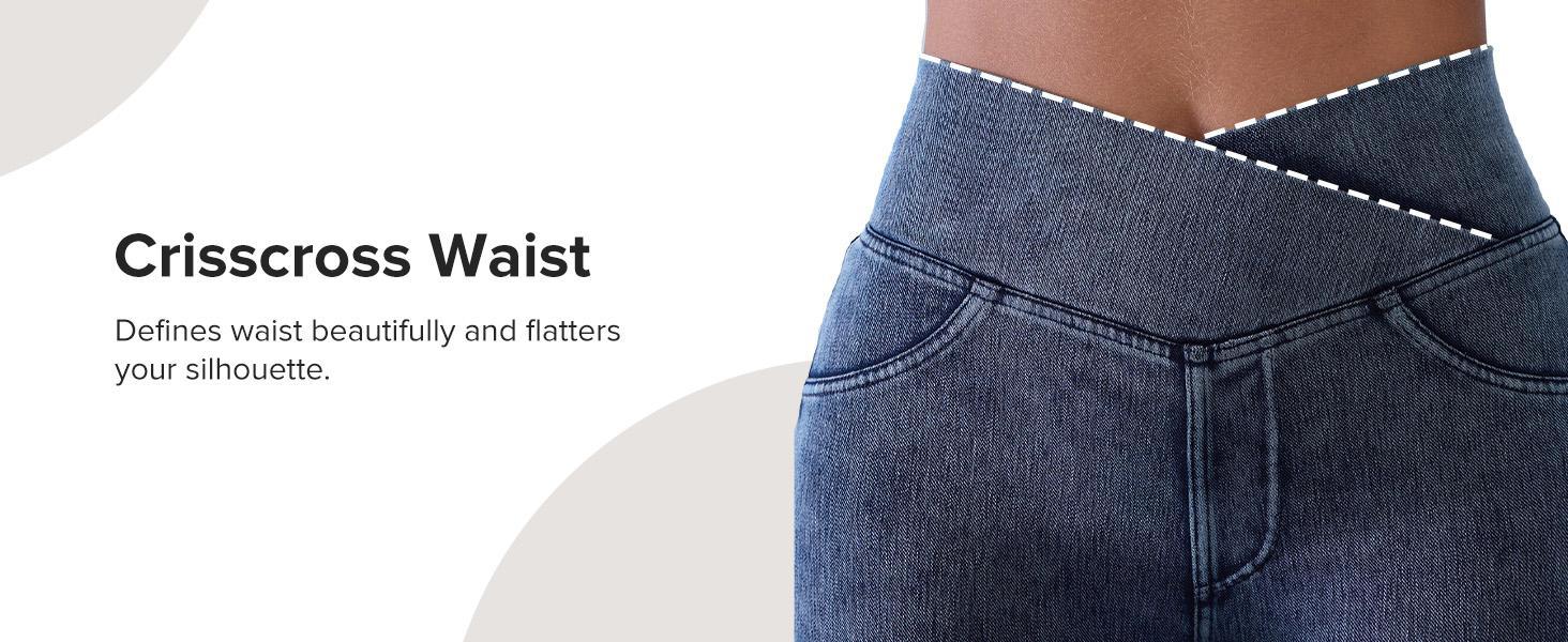 BRXL High Waisted Stretchy Crossover Denim Jeans for Women Flare Jeggings Bootcut Denim with Pockets Trendy & Flattering #Streetwear #outdoorfun #tiktokshopspringglowup #tiktokshopfashion#Summervibes-1