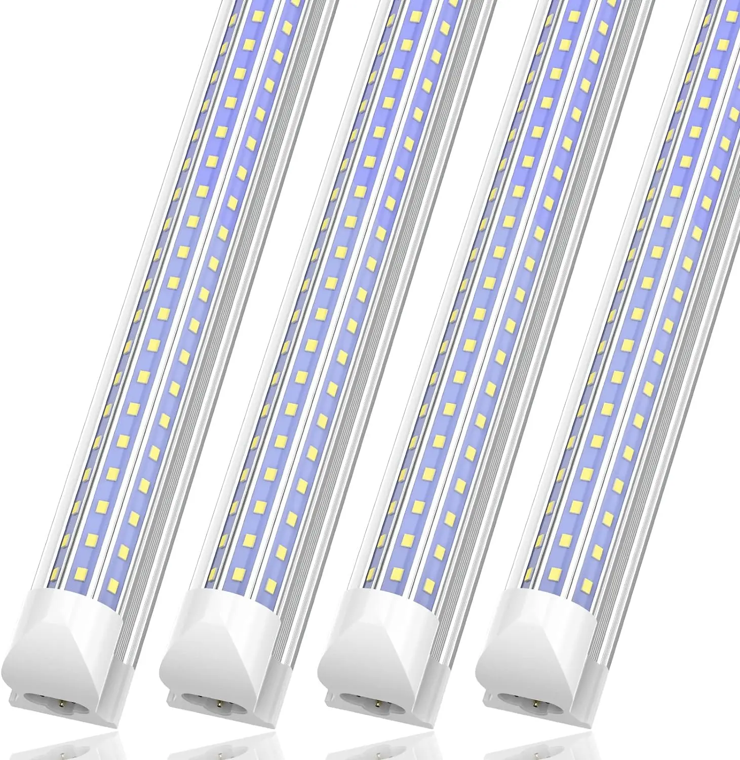 ETL 4FT LED Shop Light 45W 5850LM 6000K Cool White D-Shape Linkable T8 LED Tube Lights  4 Foot LED Shop Lights for Workshop Garage Barn 4 Pack clear cover