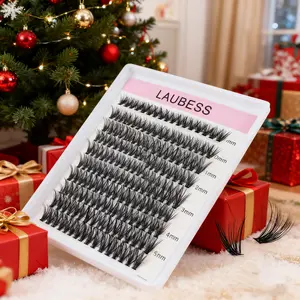 240pcs 40D DIY Eyelash Extension Kit - D Curl Mixed Lengths (9-16mm), 0.07/0.10mm Faux Mink Clusters, Black Individual Lashes for Professional & Home Use
