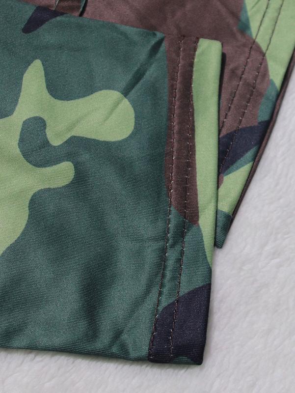 Women’s Fringe Camouflage Pants – Sexy High Waist Army Green Slim Fit Streetwear for Club, Party, Festival HN102