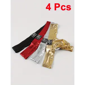 4 Pcs Men's Sexy Shiny Reflective G-Strings, Breathable Comfy Stretchy Thongs, Casual T-backs, Bar Party Club Underwear