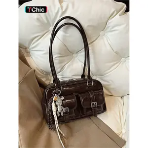 Women's Fashionable Plain Color Crossbody Bag, Casual PU Leather Zipper Shoulder Bag for Work & Daily Used, Trendy Versatile High-quality Daily Commuting Bag, Casual Commuter Bag