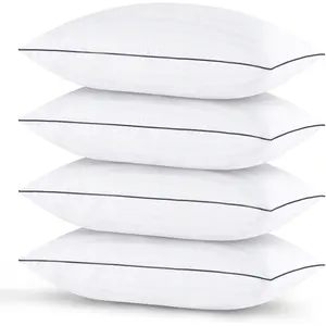 King Size Pillows Set of 4 - Bed Pillows for Sleeping 4 Pack, Cooling Supportive Hotel Pillows with Soft Down Alternative Fill for Side Stomach and Back Sleepers