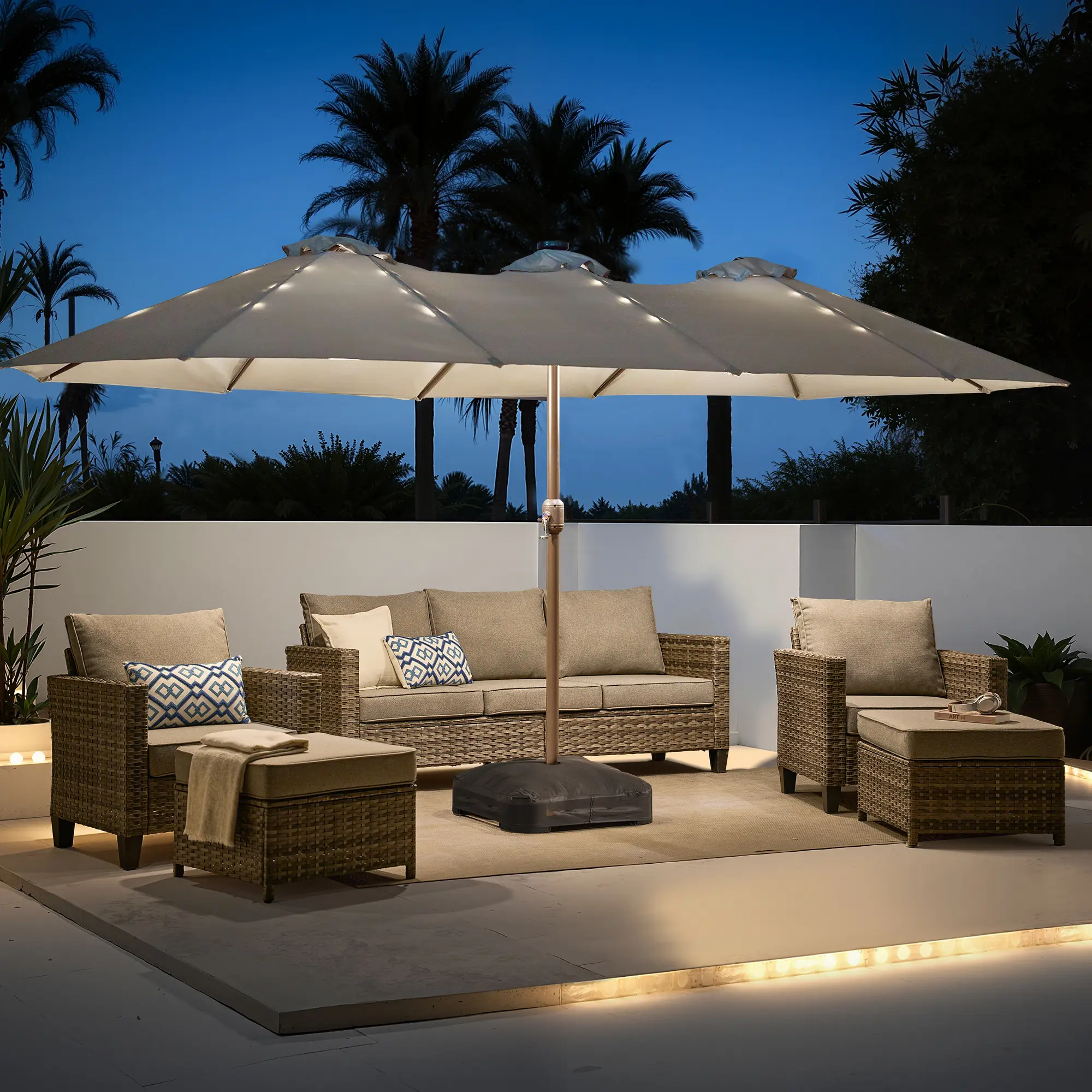 Wihte With Solar Warm Lights