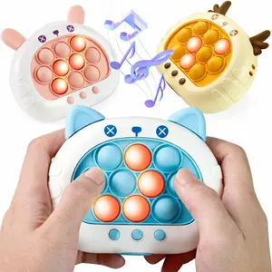 Fast Push Pop Game Toy for Kids, Electronic Memory Puzzle Game with Lights & Music, Multiplayer Handheld Fidget Stress Relief Toy, Brain Training Speed Challenge Game for Kids & Family Play outdoorfun