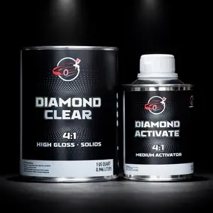 Diamond 2K High Gloss High Solid Clearcoat Kit Quart Size 4:1 Ratio with Activate Medium Activator