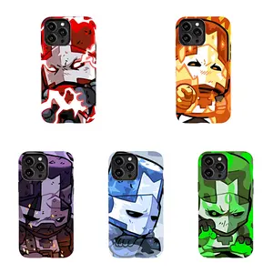 Castle Crashers Knight Close Up Retro Game Aesthetic Phone Case Set, 5 Designs Color Knight Covers, Compatible with iPhone 17/16/15/14/13/12/11 Pro Max/Plus, Samsung S23-S25, Gift for Castle Crashers & Game Lovers