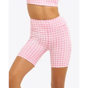 Bike Shorts in Pink Gingham