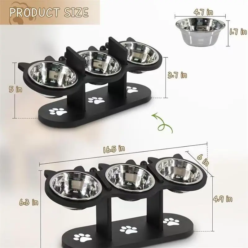 Black 3-Hole Bowl Stand, Follow for 3 Free Bowls