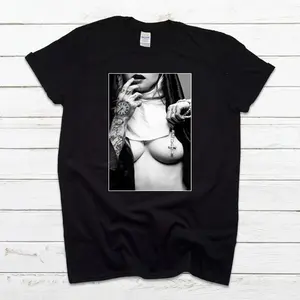 Sexy Nun Cross Tattoo T Shirt
