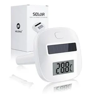 Solar Digital Pool Thermometer Floating Easy Read Large Display LCD Screen Solar Powered No Batteries Needed Fahrenheit Celsius GR8200-1