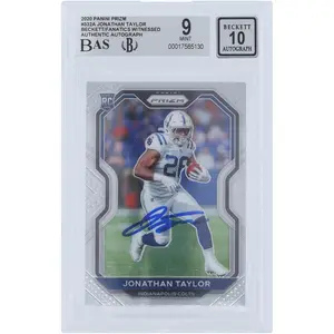 Jonathan Taylor Indianapolis Colts Autographed 2020 Panini Prizm #332 Beckett Fanatics Witnessed Authenticated 9/10 Rookie Card - Fanatics Authentic Certified