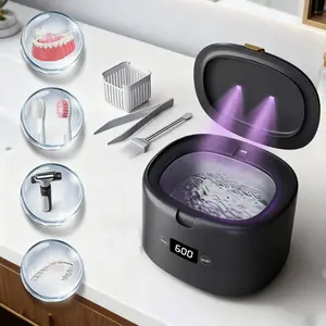 Ultrasonic Retainer Cleaner Sonic Oral Cleansing Dental Cleaning Machine for Dentures Mouth Guard Aligner Toothbrush Head Jewelry All Dental Appliances Stainless Steel retainersterilizer