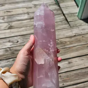 Rose Quartz Statement Tower - Natural Stone Decorative Figurine